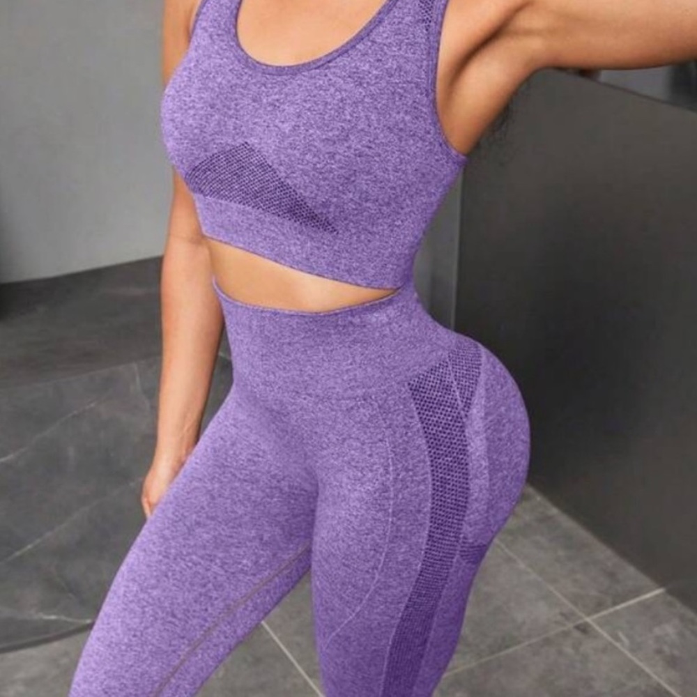 Seamless Scrunch Butt Workout Set High Waist Gym Yoga Size S